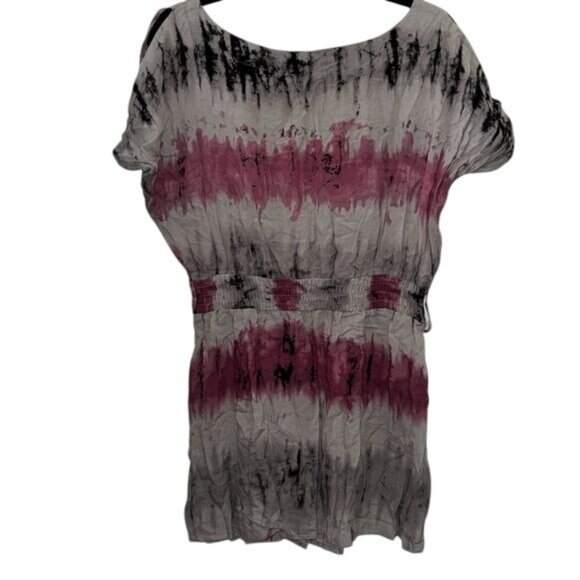 Poetry Womens Tie-Dye Short Sleeve Dress S Rayon Made In China - Picture 7 of 9
